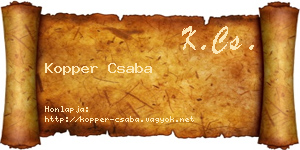 Kopper Csaba névjegykártya