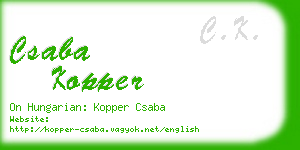 csaba kopper business card